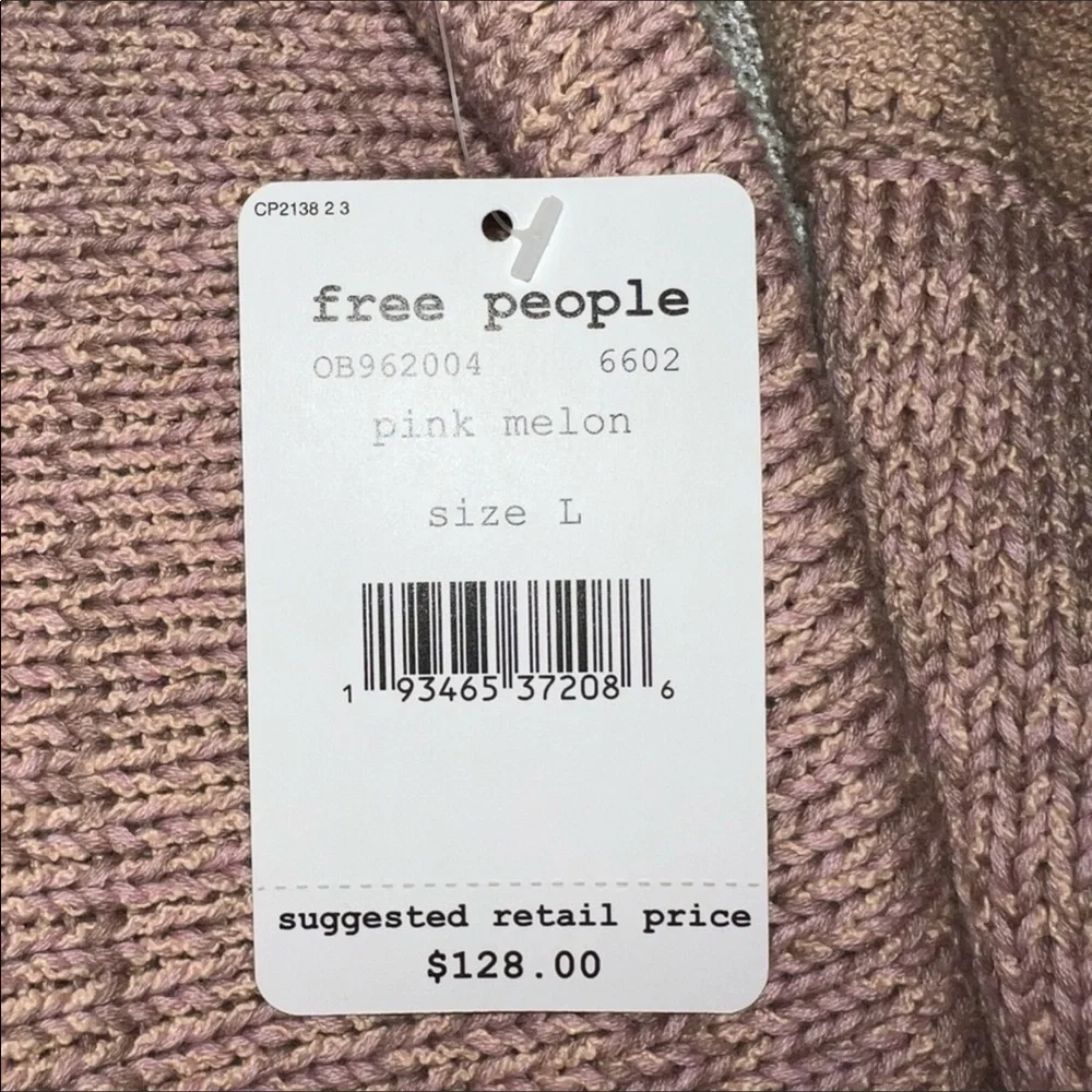 FREE PEOPLE For REVOLVE Lemonade Stand Ctton Blend Knit Sweater Pink Sal…